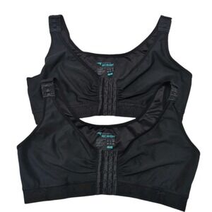 Marena Recovery Post Surgical Compression Bras Size 2XL 4648 Black Lot of 2